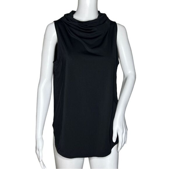Z by Zella Shirt Womens Medium  Black Cowl Neck Performance‎ Workout Athleisure - Picture 1 of 7